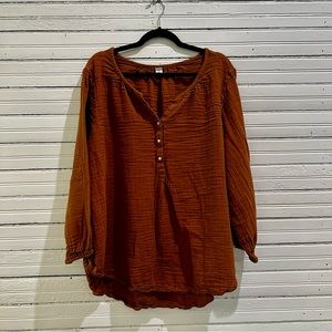 Old Navy Tan Peasant Blouse